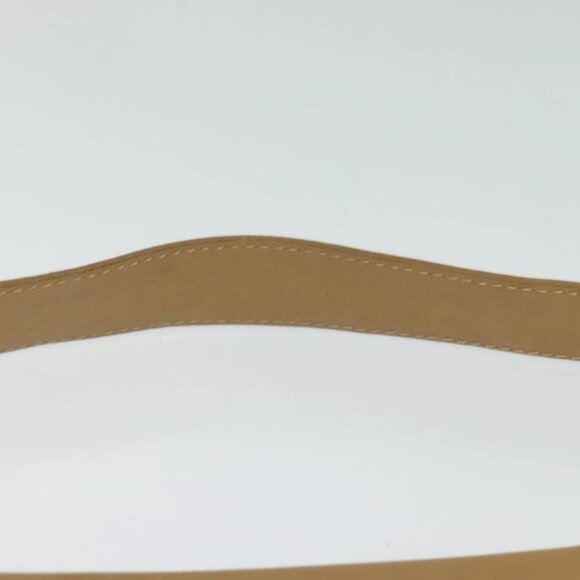 CHANEL Choco Bar Shoulder Bag Lamb Skin Beige Silver CC Auth PP570 - Picture 13 of 15